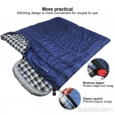 REDCAMP Cotton Flannel Sleeping Bag for Adults, 23/32F Comfortable, Envelope with Compression Sack Blue/Grey 2/3/4lbs(95x35)